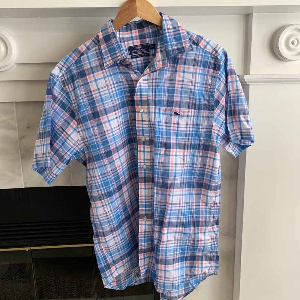 Vineyard Vines Plaid Shirt Sleeve Size Medium